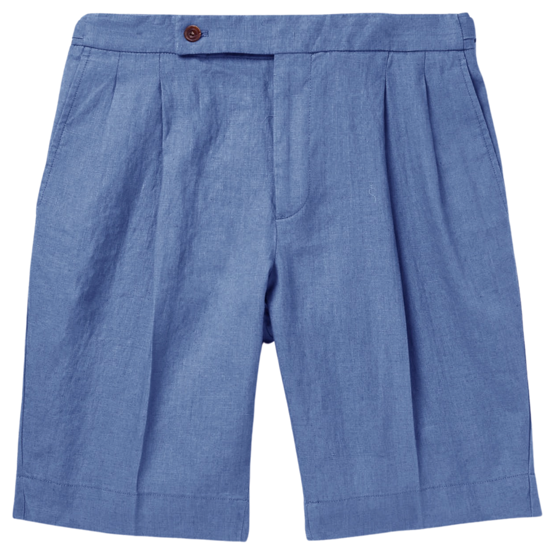 Classic Cargo Shorts | Men's Cotton Linen Shorts with Pleated Design | Comfortable Style for Weekend Wear