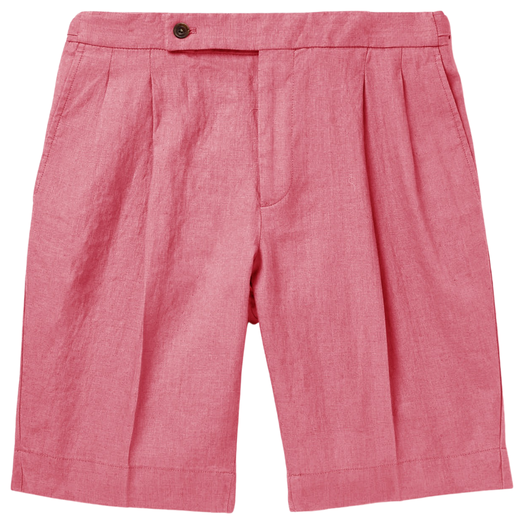 Classic Cargo Shorts | Men's Cotton Linen Shorts with Pleated Design | Comfortable Style for Weekend Wear