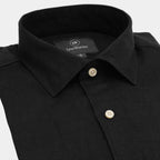 Classic Collection | Men's Dress Shirt in Black Linen with Premium Comfort | Versatile Style for Any Occasion