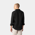 Classic Collection | Men's Dress Shirt in Black Linen with Premium Comfort | Versatile Style for Any Occasion