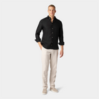 Classic Collection | Men's Dress Shirt in Black Linen with Premium Comfort | Versatile Style for Any Occasion