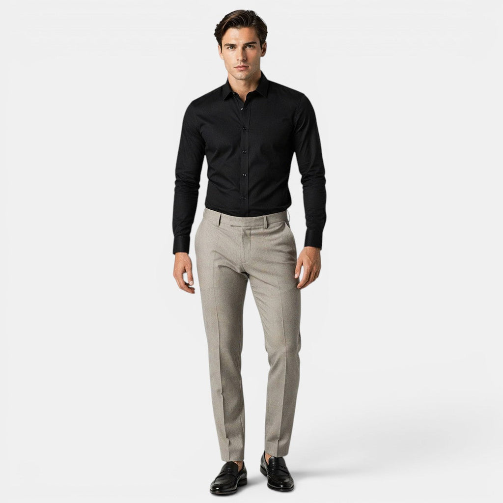 Classic Collection | Men's Dress Shirt in Crisp White Cotton with Tailored Fit | Versatile Style for Any Occasion
