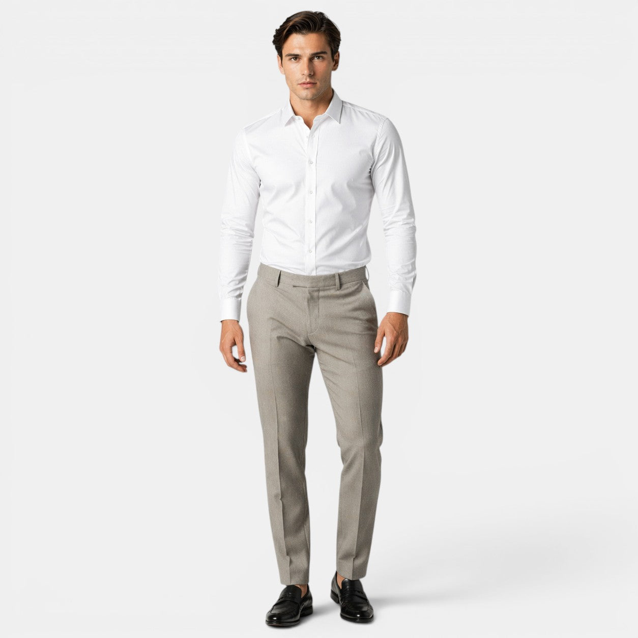 Classic Collection | Men's Shirt in Crisp White Cotton with Tailored Fit | Versatile Style for Any Occasion