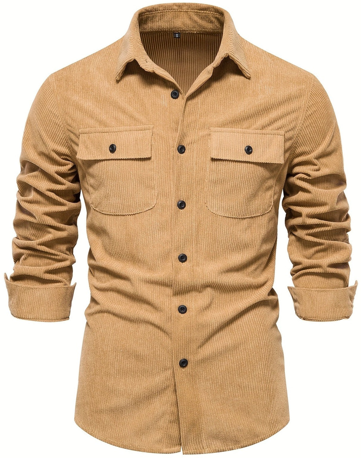 Classic Corduroy Shirt | Men's Long Sleeve Button-Up with Double-Breasted Design | Durable Cotton for All Seasons