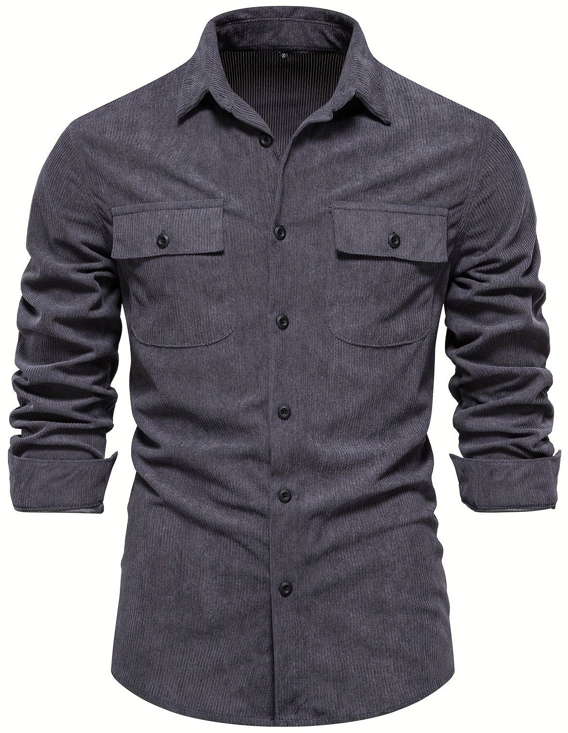 Classic Corduroy Shirt | Men's Long Sleeve Button-Up with Double-Breasted Design | Durable Cotton for All Seasons