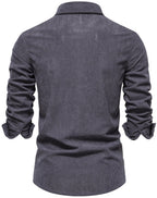 Classic Corduroy Shirt | Men's Long Sleeve Button-Up with Double-Breasted Design | Durable Cotton for All Seasons