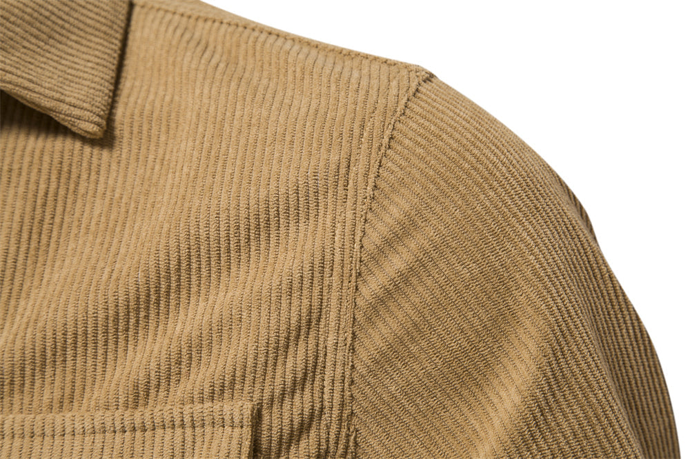 Classic Corduroy Shirt | Men's Long Sleeve Button-Up with Double-Breasted Design | Durable Cotton for All Seasons