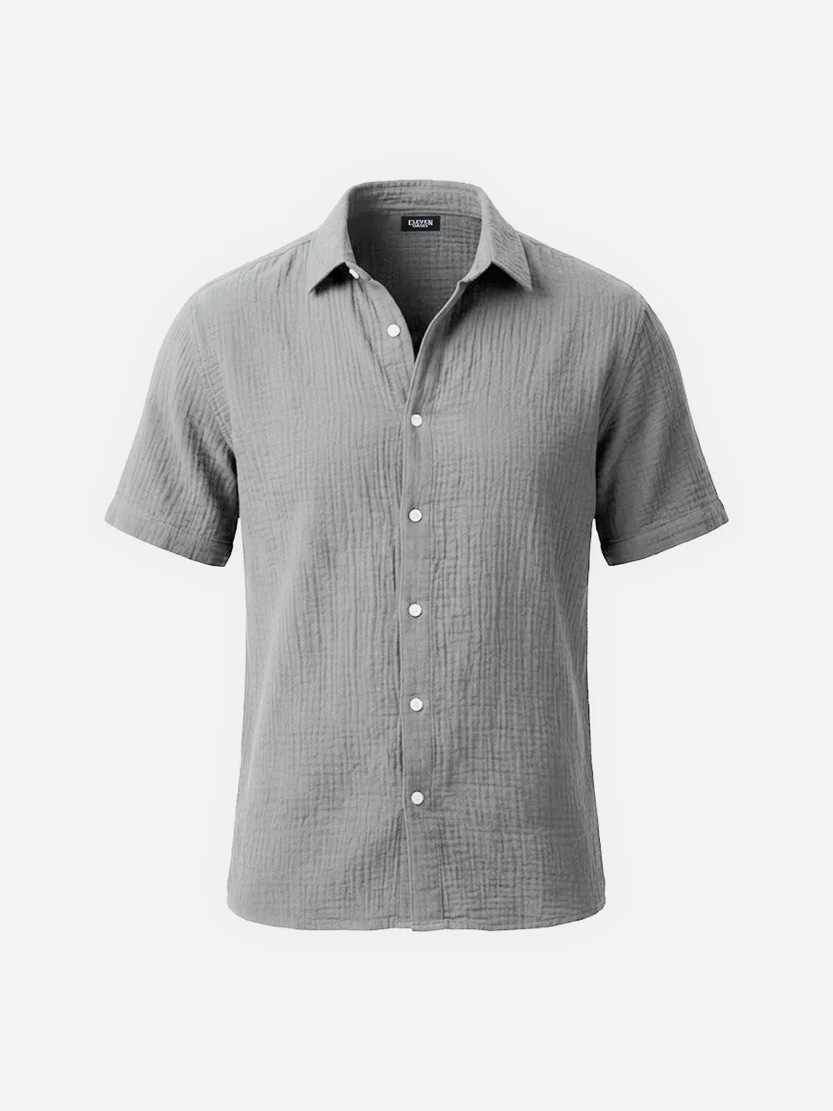 Classic Cotton | Men's Shirt with Crinkled Texture | Breathable Fabric for Everyday Comfort