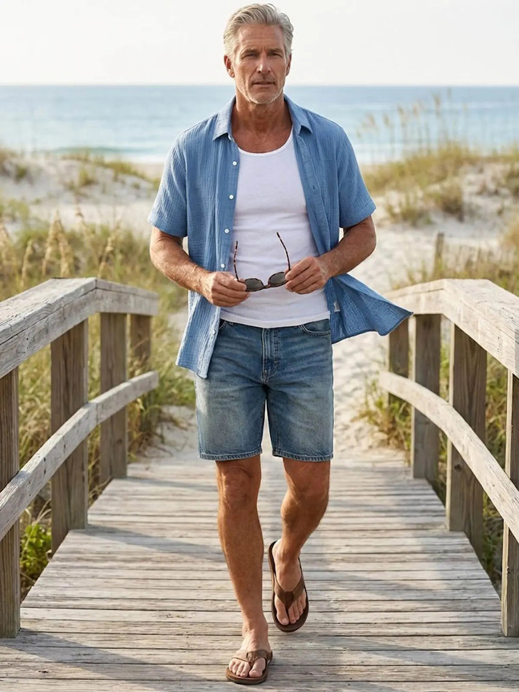 Classic Cotton | Men's Shirt with Crinkled Texture | Breathable Fabric for Everyday Comfort