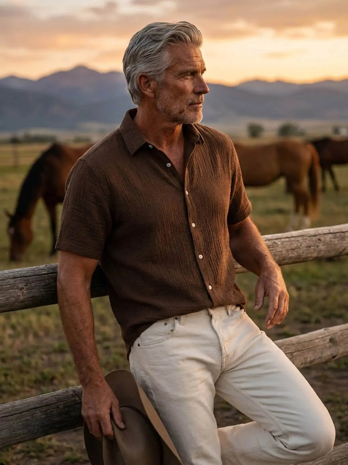 Classic Cotton | Men's Shirt with Crinkled Texture | Breathable Fabric for Everyday Comfort