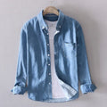 Classic Denim Shirt | Long Sleeve Button-Down with Chest Pocket | Versatile Casual Style for Everyday Wear
