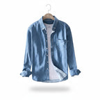Classic Denim Shirt | Long Sleeve Button-Down with Chest Pocket | Versatile Casual Style for Everyday Wear