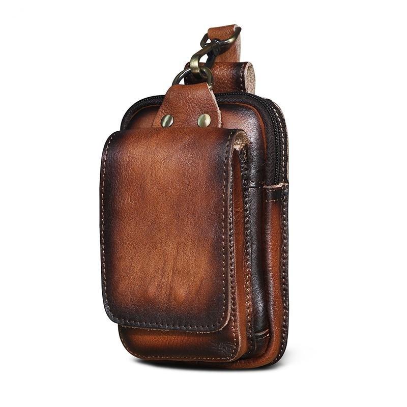 Full-Grain Leather Waist Pack — Adjustable Bum Bag