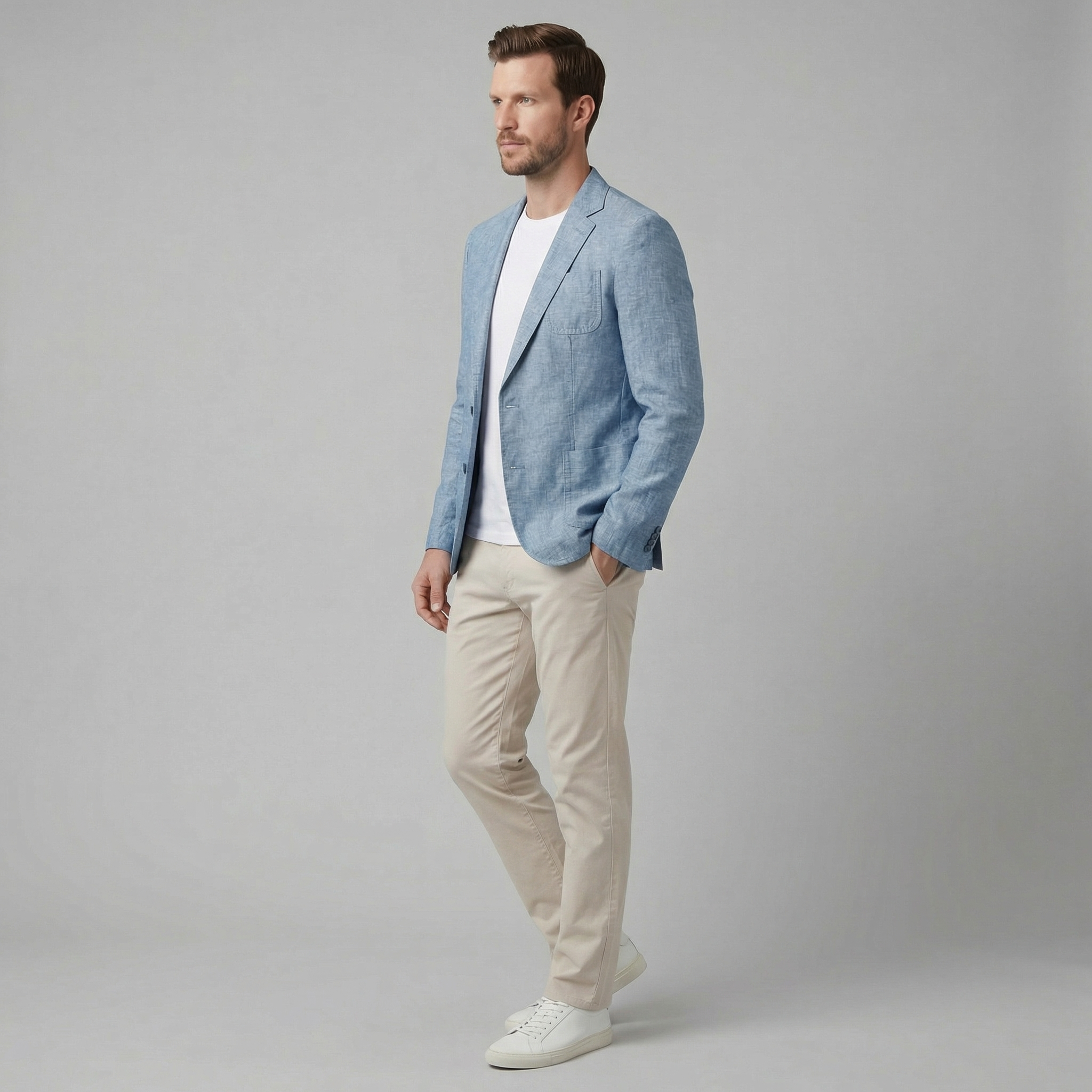 Classic Linen Blazer Jacket | Men's Blazer with Breathable Fabric | Stylish Versatile Design for Warm Weather