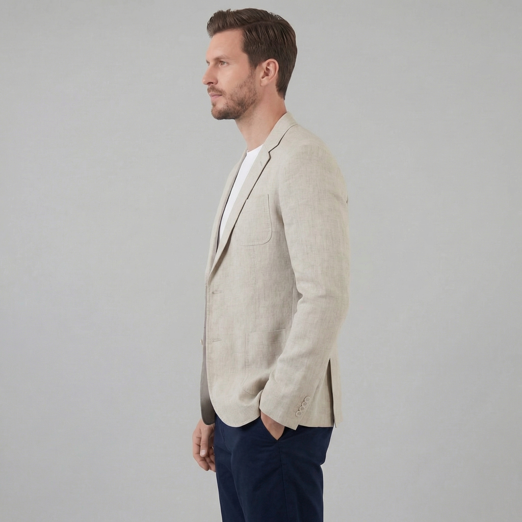 Classic Linen Blazer Jacket | Men's Blazer with Breathable Fabric | Stylish Versatile Design for Warm Weather