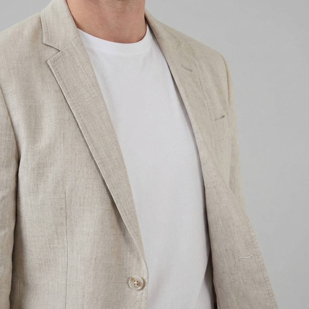 Classic Linen Blazer Jacket | Men's Blazer with Breathable Fabric | Stylish Versatile Design for Warm Weather