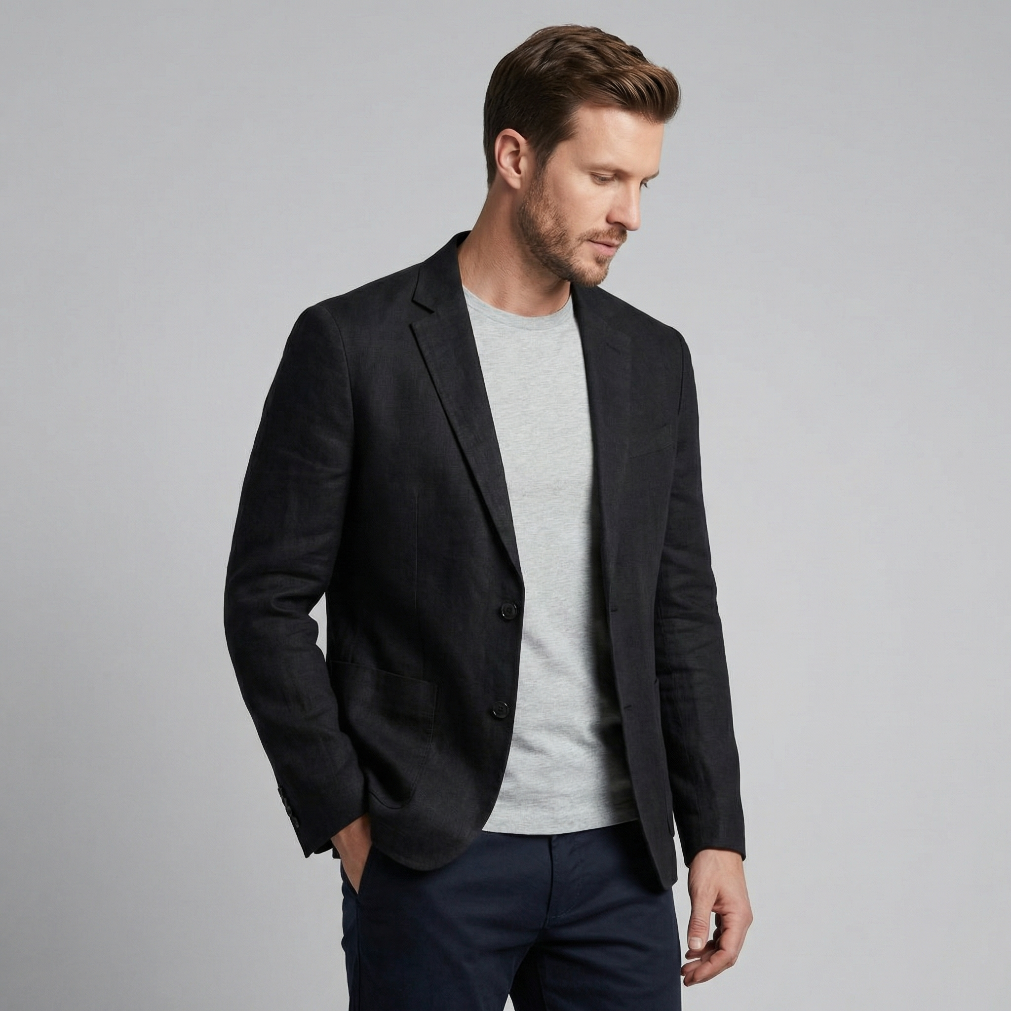 Classic Linen Blazer Jacket | Men's Blazer with Breathable Fabric | Stylish Versatile Design for Warm Weather