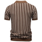 Classic Striped Polo Shirt | Lightweight Knit Golf Shirt for Men with Breathable Fabric