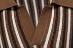 Classic Striped Polo Shirt | Lightweight Knit Golf Shirt for Men with Breathable Fabric