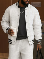 Classic Striped Trim | Jacket Pants Set with Adjustable Waist | Comfortable Casual Outfit for All-Day Wear
