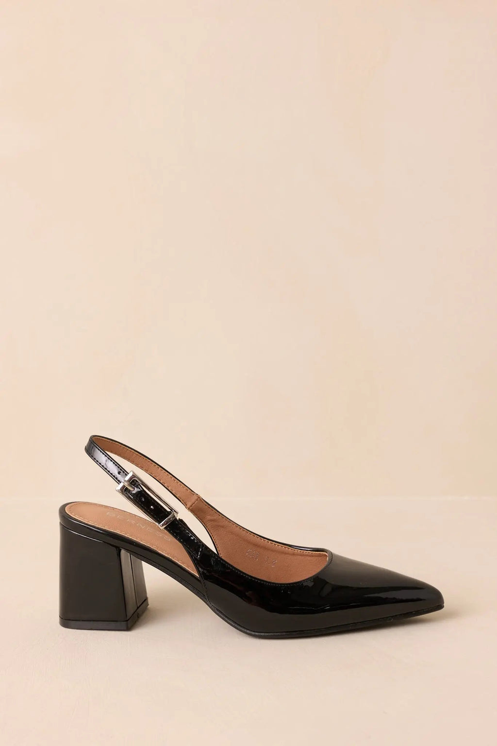 Women's Cloud Nine Nights Black Patent Slingback Block Heels | Heel measures 2.75" 0