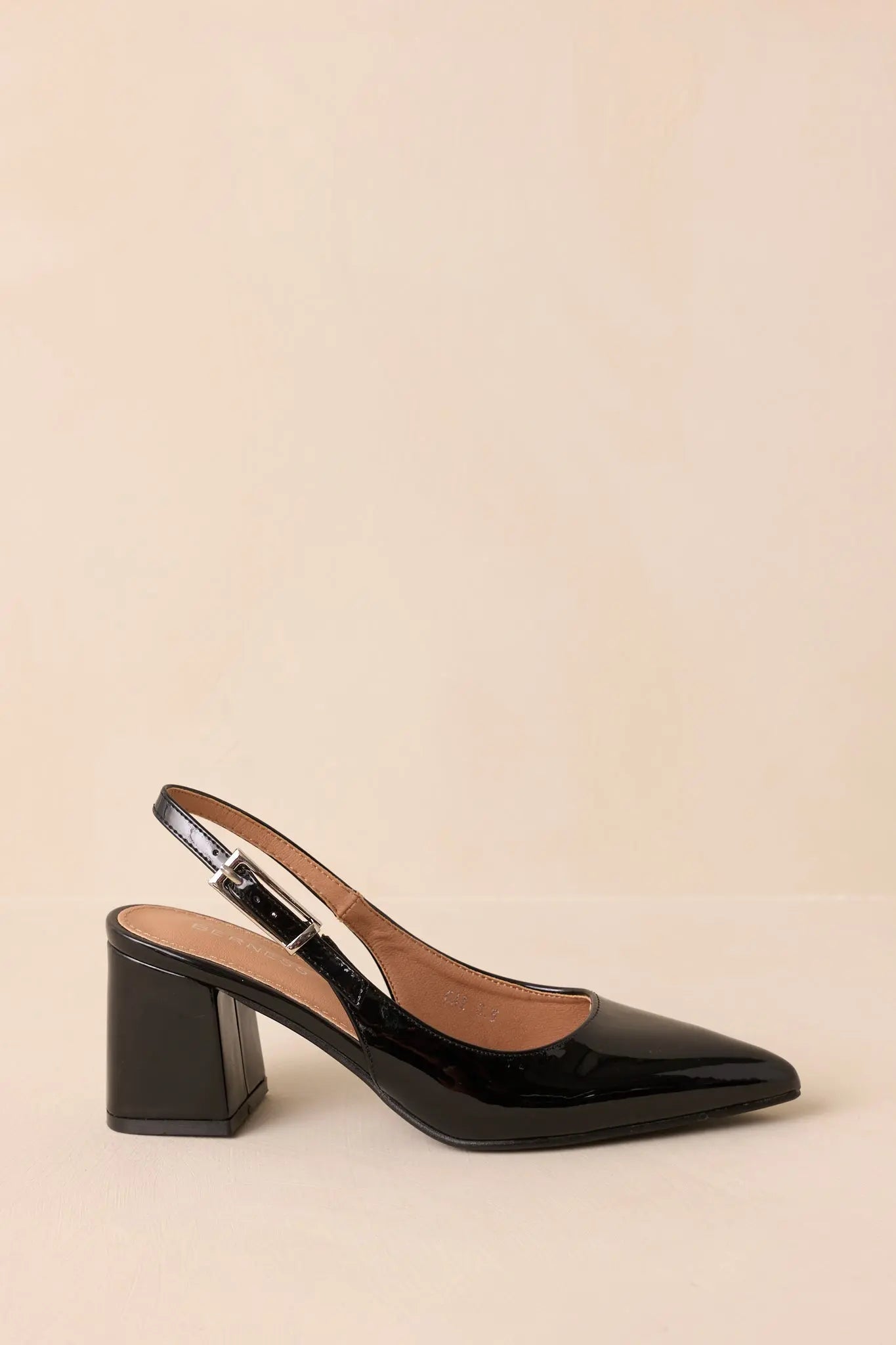 Women's Cloud Nine Nights Black Patent Slingback Block Heels | Heel measures 2.75" 0
