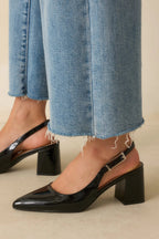 Women's Cloud Nine Nights Black Patent Slingback Block Heels | Heel measures 2.75" 4