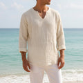 Coastal Breeze | Women's Shirt with Relaxed V-Neck & Soft Drape | Ideal for Casual Days Out