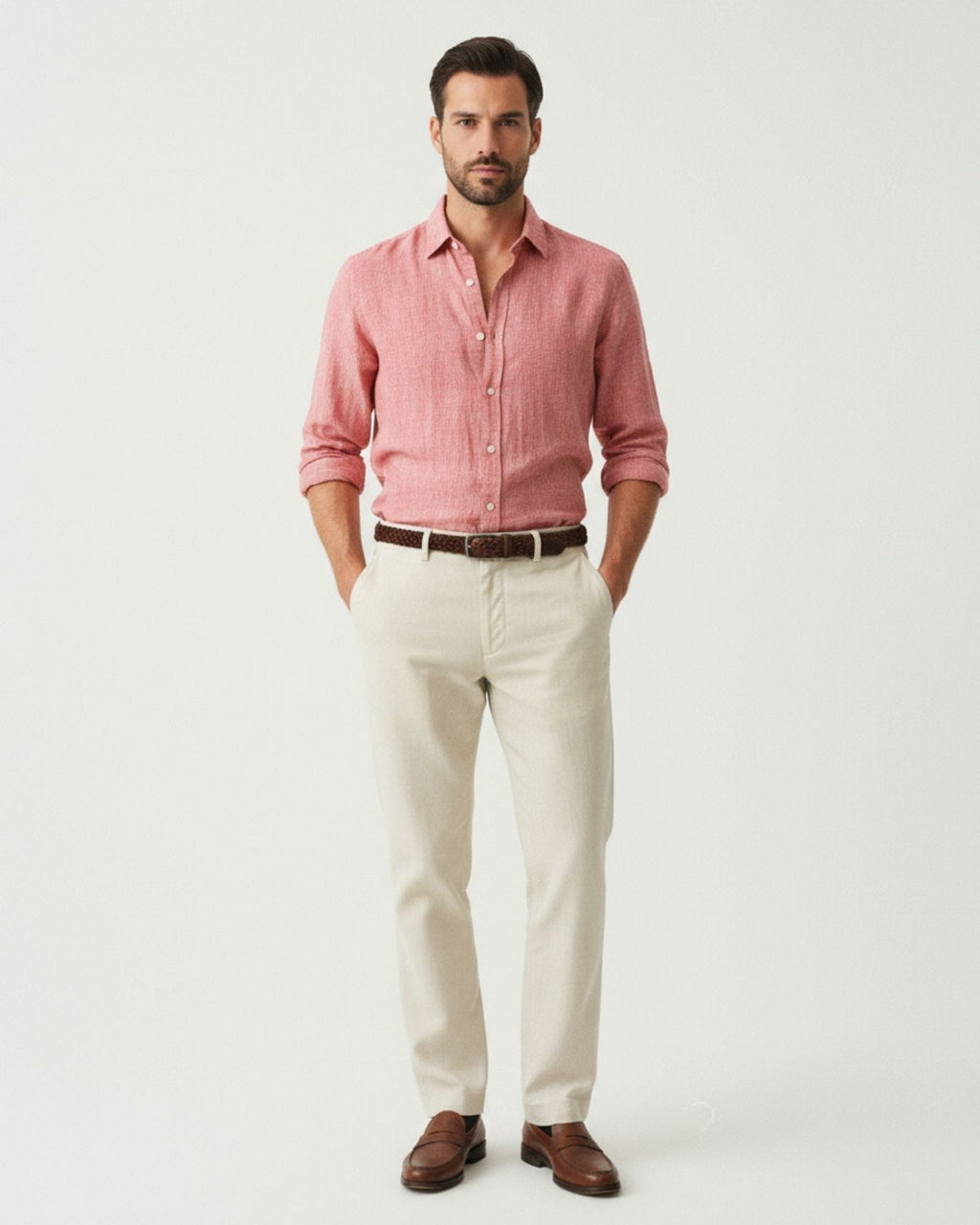 Coastal Charm | Men's Linen Button Down Shirt with Breathable Comfort | Relaxed Fit for Effortless Style