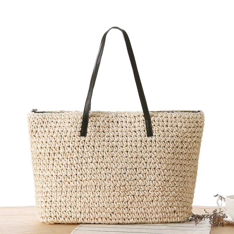 Coastal Escape | Large Straw Beach Bag with Stylish Design | Perfect Tote for Summer Adventures