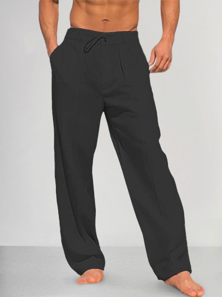 Comfort Fit | Linen Pants with Adjustable Waist & Side Pockets | Breathable Casual Wear for Everyday Comfort