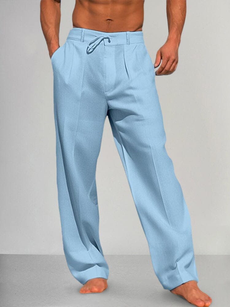 Comfort Fit | Linen Pants with Adjustable Waist & Side Pockets | Breathable Casual Wear for Everyday Comfort