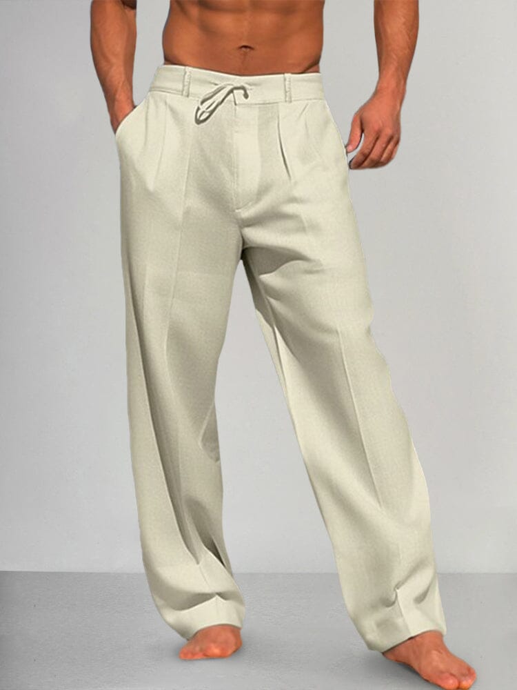 Comfort Fit | Linen Pants with Adjustable Waist & Side Pockets | Breathable Casual Wear for Everyday Comfort