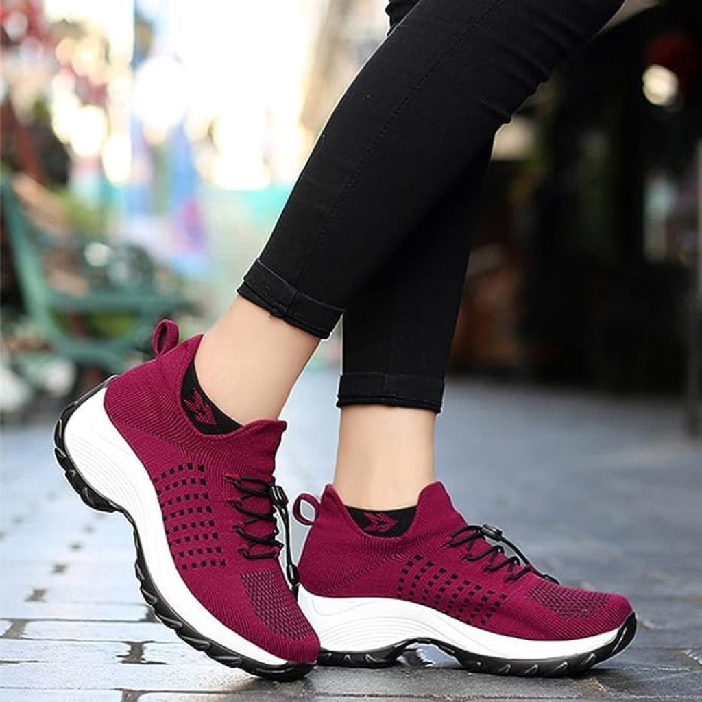 Women's Cushioned Comfort Sneakers — Supportive Fit