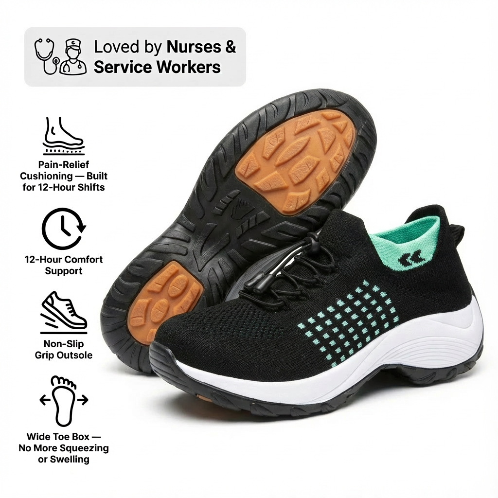 Comfort Work Shoes | Non-Slip Design with Arch Support | Lightweight Footwear for All-Day Relief
