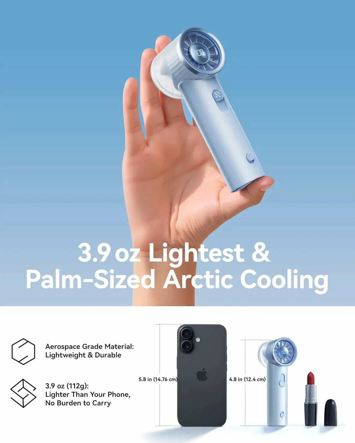 Compact Handheld Fan — Rechargeable Portable Cooling