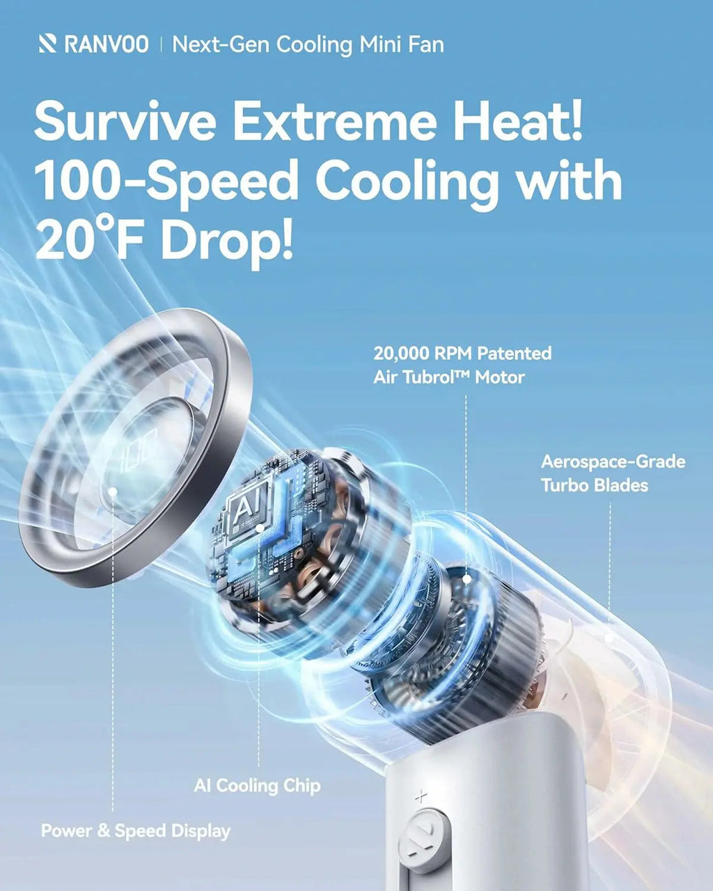 Compact Handheld Fan — Rechargeable Portable Cooling