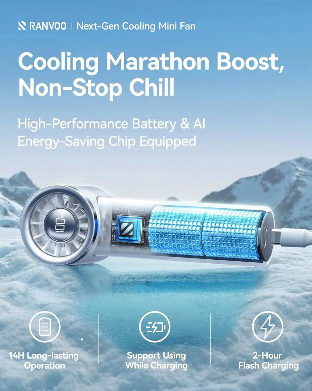 Compact Handheld Fan — Rechargeable Portable Cooling