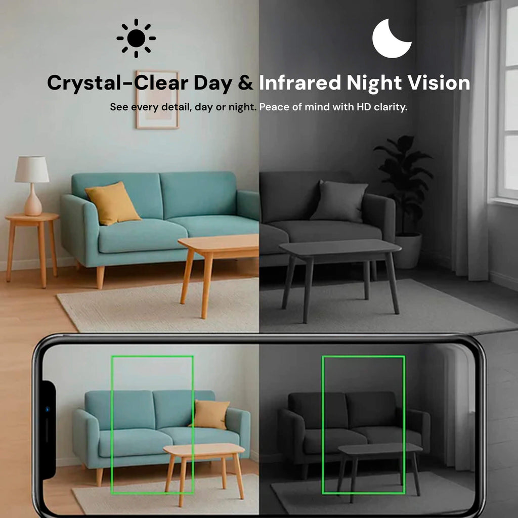 Compact Wireless Security Camera System with 1080P Clarity | Discreet Home Monitoring for Peace of Mind