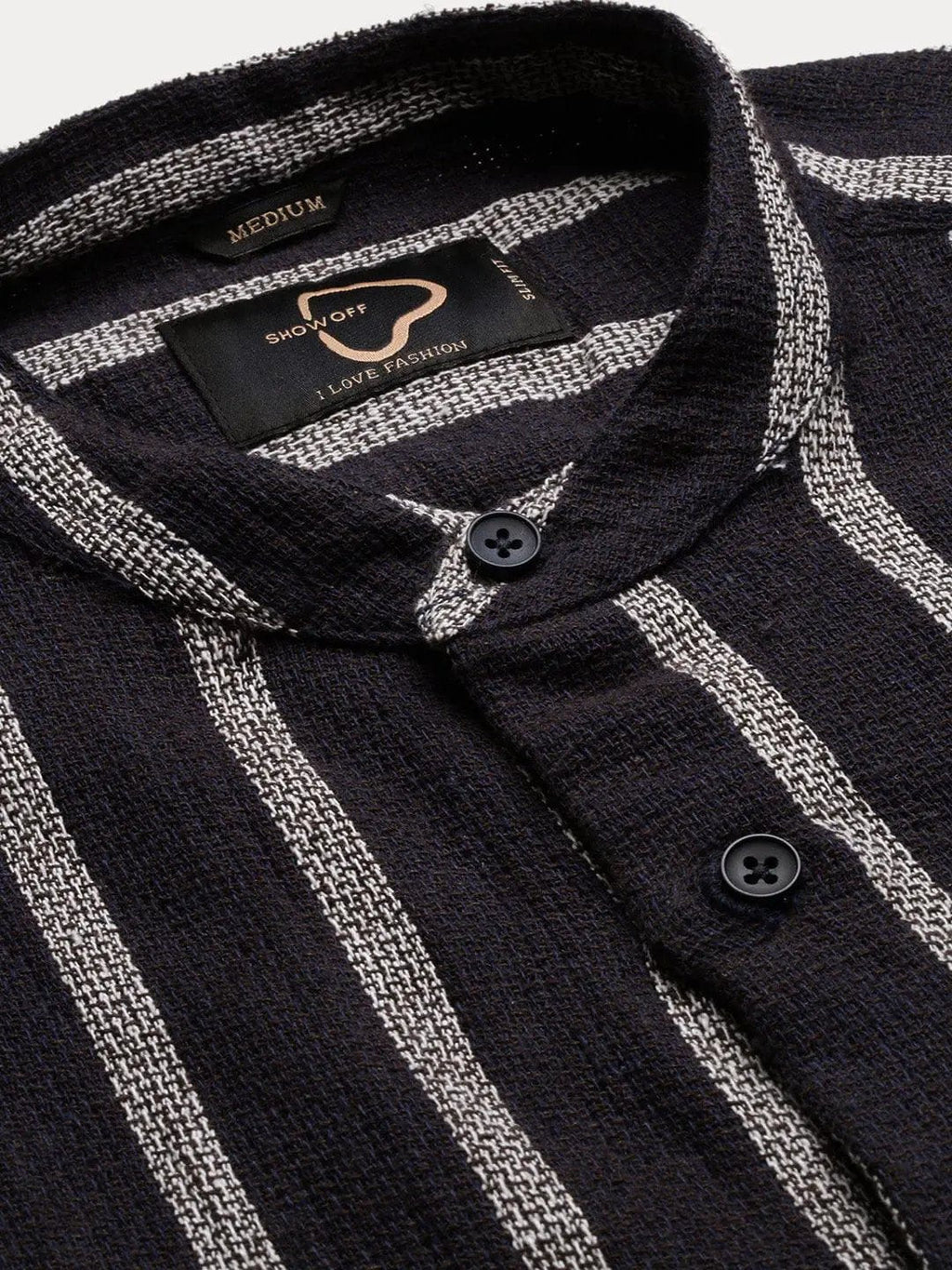 Contemporary Style | Men's Dress Shirt with Mandarin Collar & Stripes | Versatile Design for All-Day Comfort