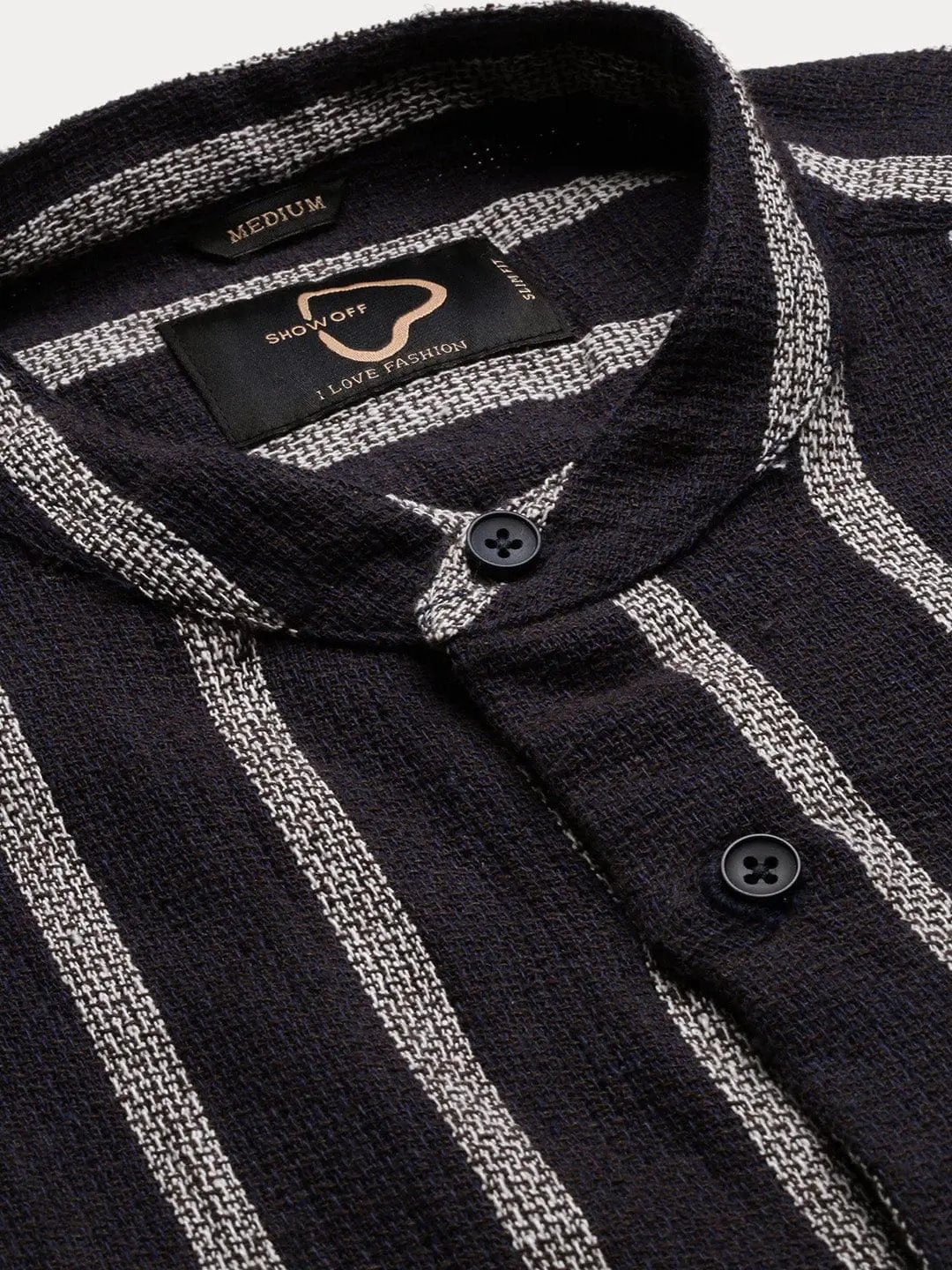 Contemporary Style | Men's Dress Shirt with Mandarin Collar & Stripes | Versatile Design for All-Day Comfort