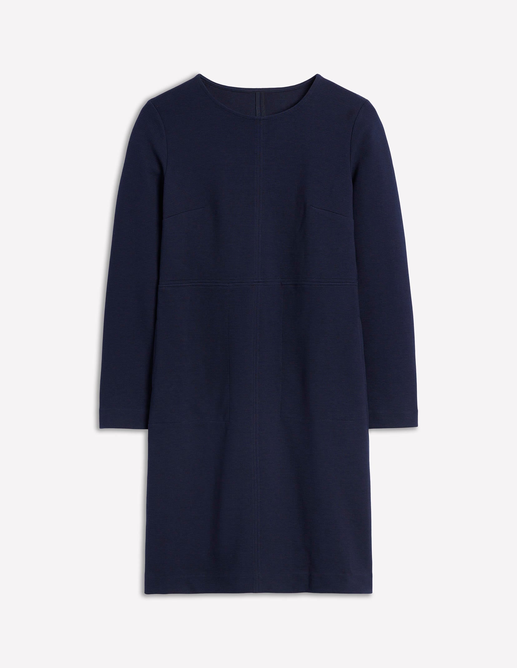 Long-Sleeve Ottoman Jersey Shift Dress