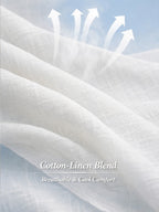 Cotton Linen Wide Leg Pants with Elastic Waistband | Breathable Comfort for Everyday Style