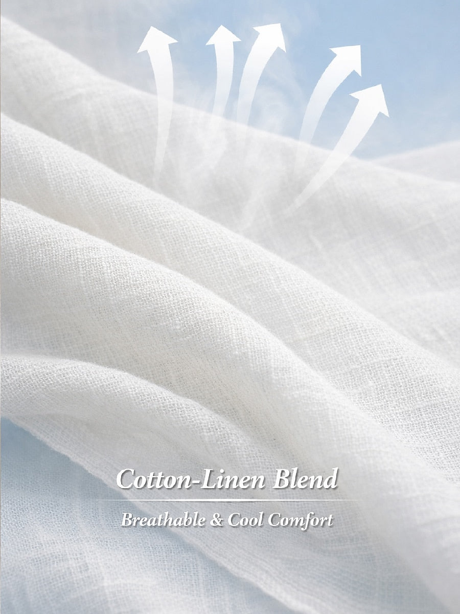 Cotton Linen Wide Leg Pants with Elastic Waistband | Breathable Comfort for Everyday Style