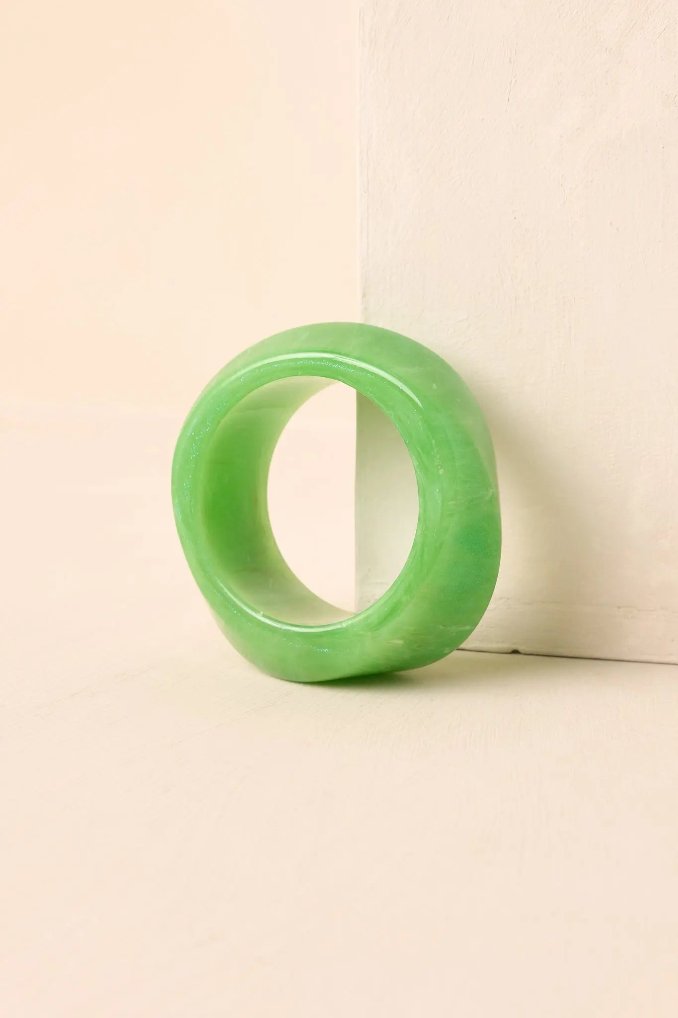 Women's Couldn’t Miss It Green Marble Twisted Bangle Bracelet | This Bracelet Measures 2.75" in Diameter 1