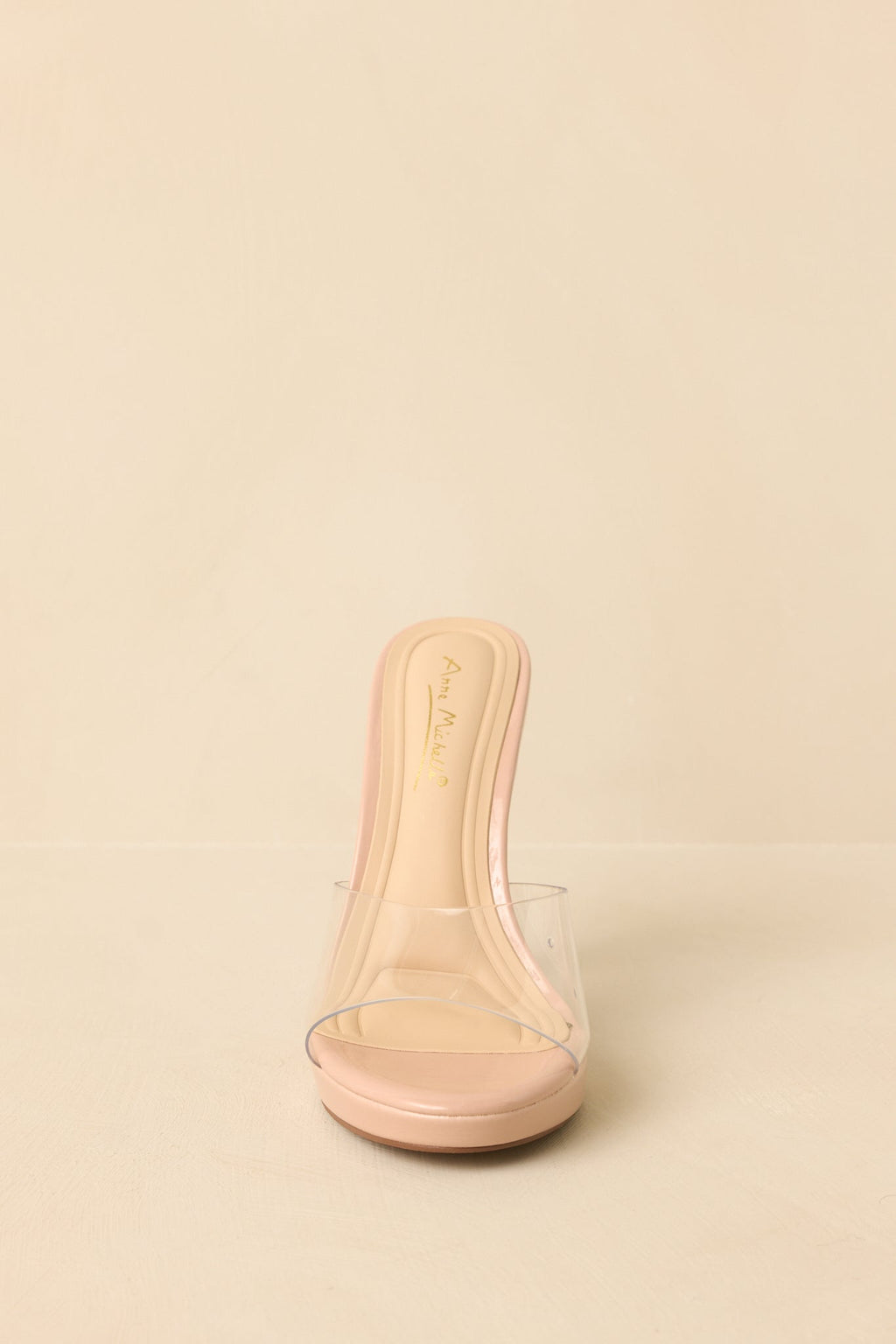 Women's Couldn't Resist Beige Clear Stiletto Heels | Heel measures 4.75" 4