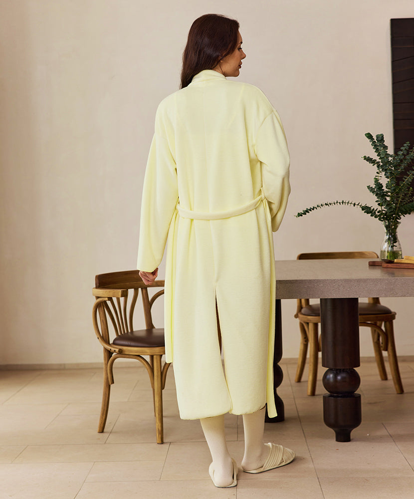 Cozy Knit Fleece Robe – Soft and Warm Dressing Gown with Two...