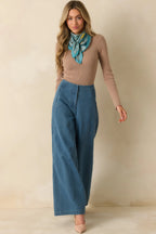 Women's Curve Appeal Medium Wash Scalloped Edge Wide Leg Jeans | 100% Cotton 1