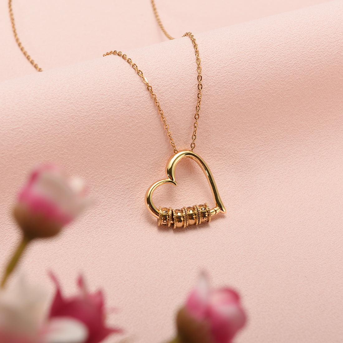 Heart name necklace with forever rose gift box