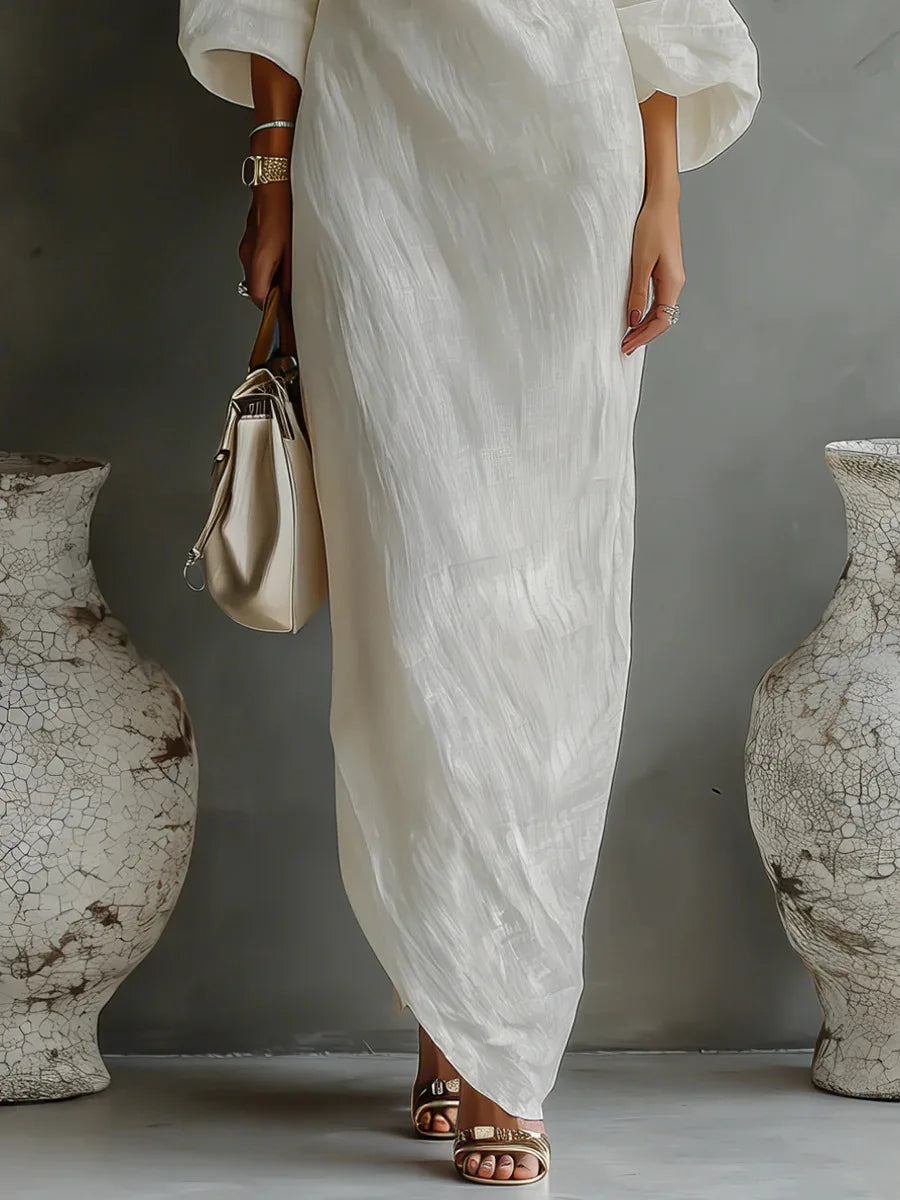 Women's Dress with Asymmetrical Hem & Side Pockets – Stylish...